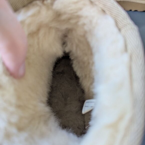 Ugg Tan Leather Sherpa Lined Short Booties Women's 6 - Picture 7 of 12